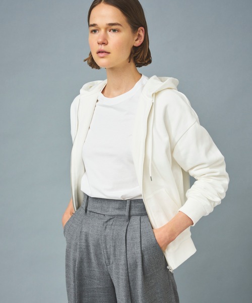 N.O.R.C（ノーク）の「スビンカシミヤ裏起毛ＺＩＰフーディー（スウェット・レディース・ブラック/オフホワイト/サーモンピンク・S/M）」の10枚目の写真