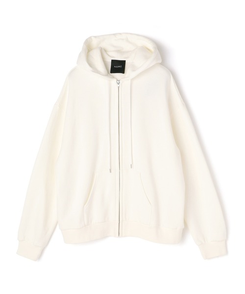 N.O.R.C（ノーク）の「スビンカシミヤ裏起毛ＺＩＰフーディー（スウェット・レディース・ブラック/オフホワイト/サーモンピンク・S/M）」の5枚目の写真