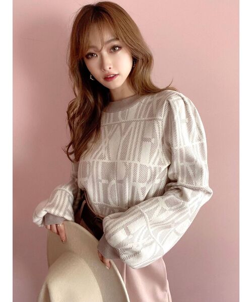 RESEXXY(リゼクシー)の「バイカラーパターンニットトップス(ニット/セーター・レディース・ブラック/ベージュ/キャメル・FREE)」の11枚目の写真