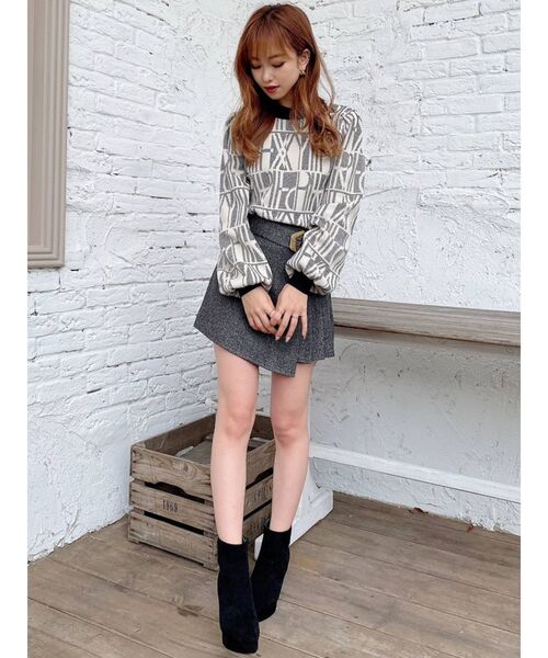 RESEXXY(リゼクシー)の「バイカラーパターンニットトップス(ニット/セーター・レディース・ブラック/ベージュ/キャメル・FREE)」の20枚目の写真