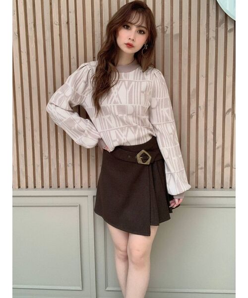 RESEXXY(リゼクシー)の「バイカラーパターンニットトップス(ニット/セーター・レディース・ブラック/ベージュ/キャメル・FREE)」の8枚目の写真