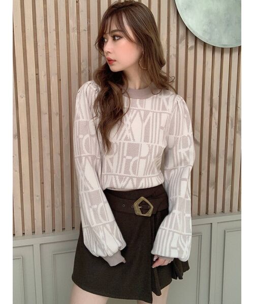 RESEXXY(リゼクシー)の「バイカラーパターンニットトップス(ニット/セーター・レディース・ブラック/ベージュ/キャメル・FREE)」の15枚目の写真