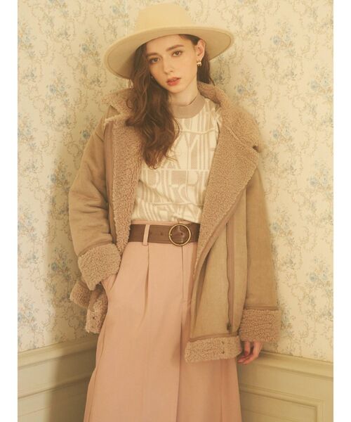 RESEXXY(リゼクシー)の「バイカラーパターンニットトップス(ニット/セーター・レディース・ブラック/ベージュ/キャメル・FREE)」の10枚目の写真