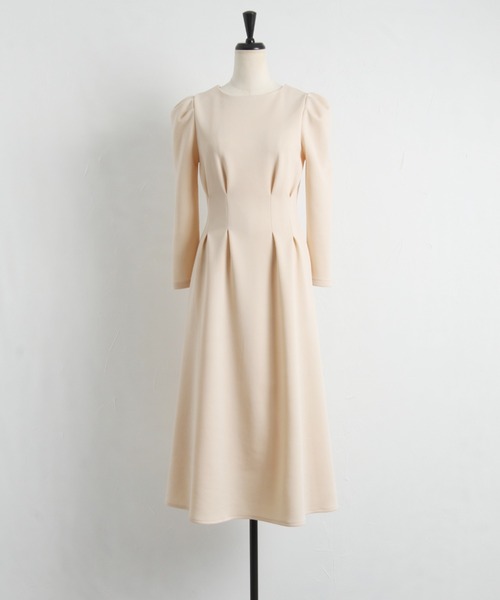 &. NOSTALGIA（アンドドットノスタルジア）の「【skinholicさんコラボ】ウエストタックフレアワンピース（ワンピース・レディース・ダークネイビー/ベージュ・FREE）」の9枚目の写真