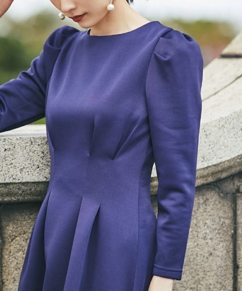 &. NOSTALGIA（アンドドットノスタルジア）の「【skinholicさんコラボ】ウエストタックフレアワンピース（ワンピース・レディース・ダークネイビー/ベージュ・FREE）」の6枚目の写真