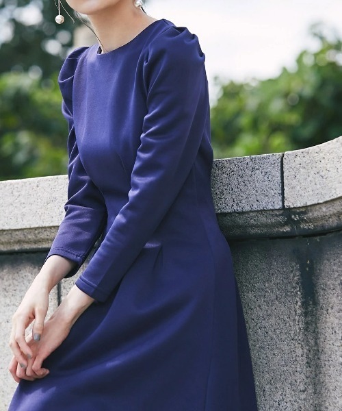 &. NOSTALGIA（アンドドットノスタルジア）の「【skinholicさんコラボ】ウエストタックフレアワンピース（ワンピース・レディース・ダークネイビー/ベージュ・FREE）」の7枚目の写真