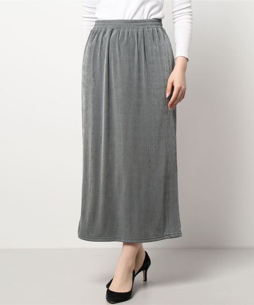 AMERICAN HOLIC（アメリカンホリック）の「シャイニーカットタイトスカート（スカート・レディース・チャコールグレー/グレイッシュベージュ・L/M）」の5枚目の写真