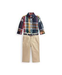 POLO RALPH LAUREN CHILDRENSWEAR（ポロ ラルフ ローレン チルドレンズウェア）の「ポプリン シャツ、ベルト & ツイル パンツ セット（ベビーギフト・キッズ）」