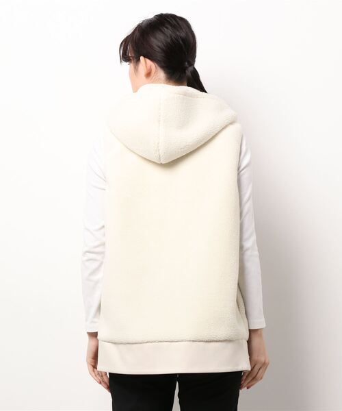 HERENCIA（ヘレンチア）の「異素材 ドッキング ボア フリース パーカ ベスト（その他アウター・レディース・グレー/カーキ/オフホワイト/ブラック・MEDIUM）」の7枚目の写真