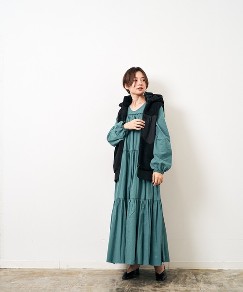 HERENCIA（ヘレンチア）の「異素材 ドッキング ボア フリース パーカ ベスト（その他アウター・レディース・グレー/カーキ/オフホワイト/ブラック・MEDIUM）」の22枚目の写真