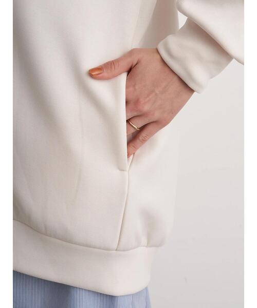 earth music&ecology（アースミュージックアンドエコロジー）の「もちぽわZIPパーカー ＊（パーカー・レディース・ベージュ/アイボリー/ミント・FREE）」の5枚目の写真