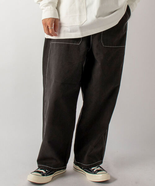 GLOSTER（グロスター）の「【GLOSTER/グロスター】コントラストステッチ コックパンツ イージーパンツ（その他パンツ・メンズ・ブラック/ワイン/キナリ・MEDIUM/LARGE）」の2枚目の写真