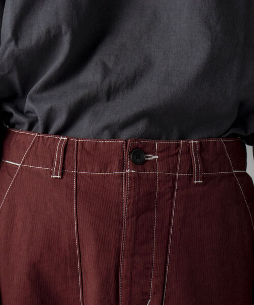 GLOSTER（グロスター）の「【GLOSTER/グロスター】コントラストステッチ コックパンツ イージーパンツ（その他パンツ・メンズ・ブラック/ワイン/キナリ・MEDIUM/LARGE）」の12枚目の写真