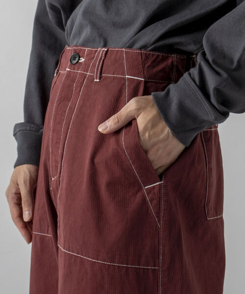 GLOSTER（グロスター）の「【GLOSTER/グロスター】コントラストステッチ コックパンツ イージーパンツ（その他パンツ・メンズ・ブラック/ワイン/キナリ・MEDIUM/LARGE）」の10枚目の写真