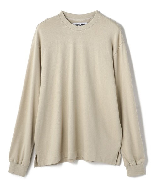 WHITELAND（ホワイトランド）の「WHITELAND/ホワイトランド/タグロングスリーブTシャツ（Tシャツ/カットソー・メンズ・ベージュ/チャコール・FREE）」の2枚目の写真