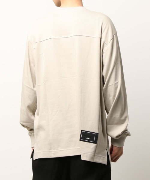 WHITELAND（ホワイトランド）の「WHITELAND/ホワイトランド/タグロングスリーブTシャツ（Tシャツ/カットソー・メンズ・ベージュ/チャコール・FREE）」の4枚目の写真