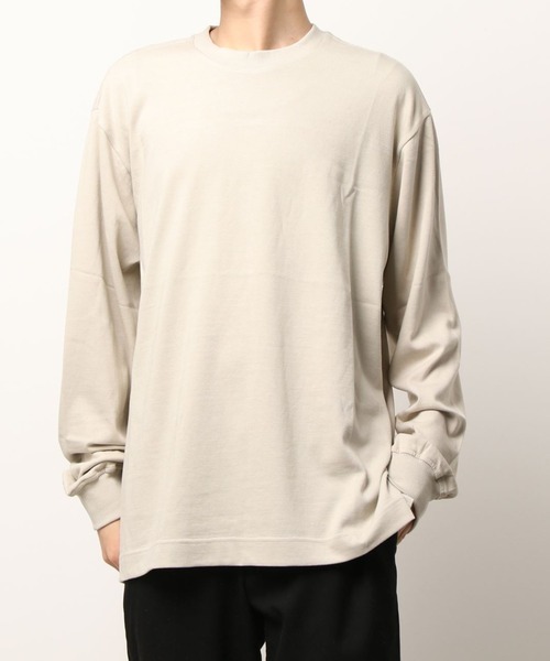 WHITELAND（ホワイトランド）の「WHITELAND/ホワイトランド/タグロングスリーブTシャツ（Tシャツ/カットソー・メンズ・ベージュ/チャコール・FREE）」の12枚目の写真