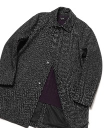 ヘリンボーンツィード調圧縮ジャージコート fabric made in japan