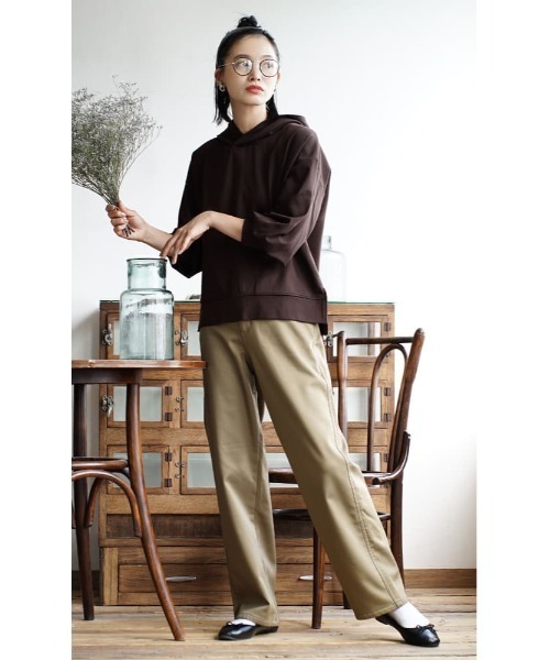 zootie（ズーティー）の「【暖・楽・美を1枚で叶える】のびのび 裏フリース ぬくぬくパンツ［ルーズフィット］（その他パンツ・レディース・ブラック/ベージュ/ブラウン/オフホワイト/カーキ/インディゴブルー/ホワイト系その他/ブラック系その他/ブラウン系その他/ブルー系その他/キャメル/チャコール・LL/S/M/L）」の20枚目の写真