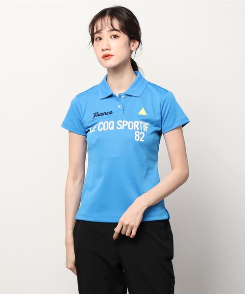le coq sportif GOLF（ルコックスポルティフゴルフ）の「ゴルフ バックプリントロゴ半袖シャツ レディース ウェア シャツ ポロシャツ ゴルフ スポーツ（ポロシャツ・レディース・ネイビー/ホワイト/ブルー/レッド・L/M/XL/S）」の7枚目の写真
