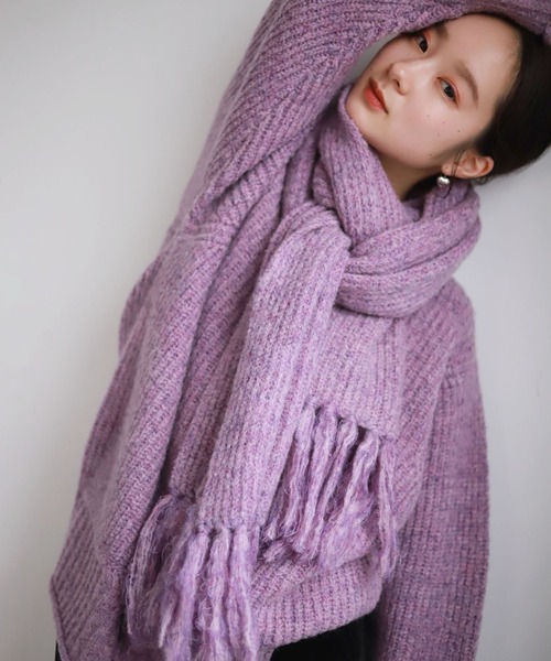 SLOBE citron.（スローブシトロン）の「SLOBE citron. フルーツカラーニットマフラー◆（マフラー・レディース・ピンク/グリーン系その他・FREE）」の2枚目の写真