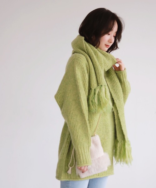 SLOBE citron.（スローブシトロン）の「SLOBE citron. フルーツカラーニットマフラー◆（マフラー・レディース・ピンク/グリーン系その他・FREE）」の14枚目の写真