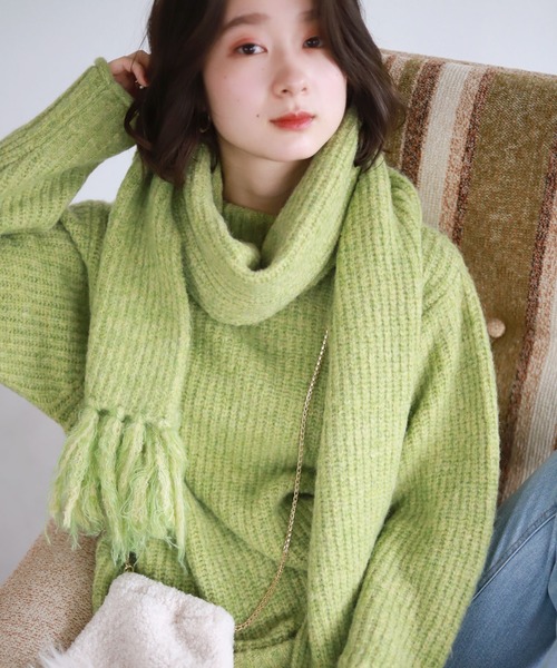 SLOBE citron.（スローブシトロン）の「SLOBE citron. フルーツカラーニットマフラー◆（マフラー・レディース・ピンク/グリーン系その他・FREE）」の18枚目の写真