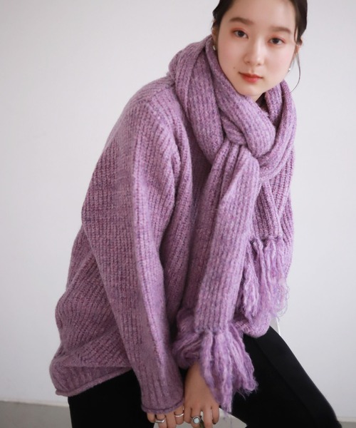 SLOBE citron.（スローブシトロン）の「SLOBE citron. フルーツカラーニットマフラー◆（マフラー・レディース・ピンク/グリーン系その他・FREE）」の8枚目の写真