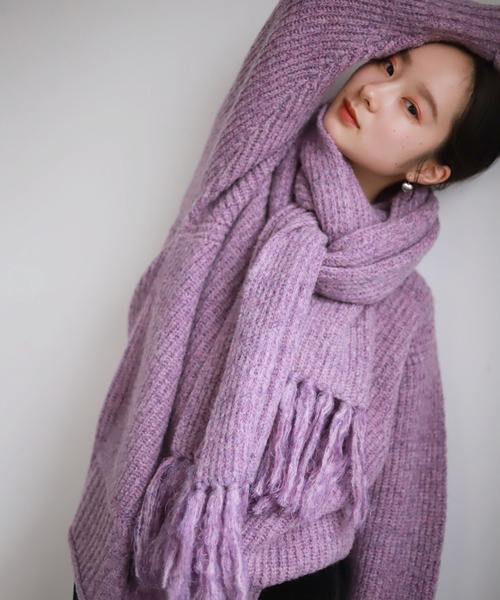 SLOBE citron.（スローブシトロン）の「SLOBE citron. フルーツカラーニットマフラー◆（マフラー・レディース・ピンク/グリーン系その他・FREE）」の6枚目の写真