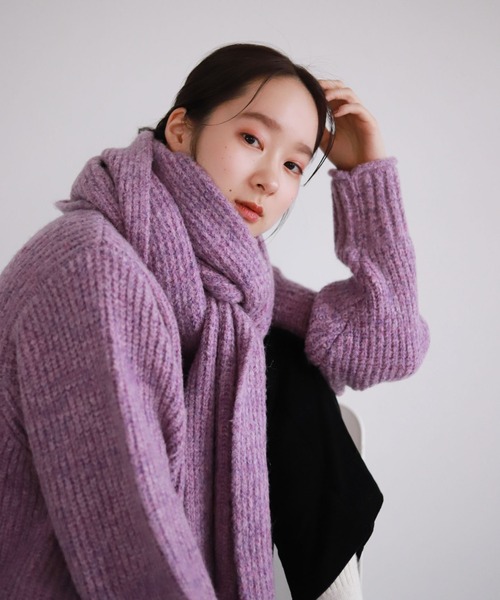 SLOBE citron.（スローブシトロン）の「SLOBE citron. フルーツカラーニットマフラー◆（マフラー・レディース・ピンク/グリーン系その他・FREE）」の16枚目の写真