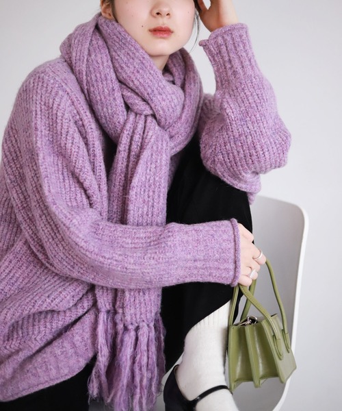 SLOBE citron.（スローブシトロン）の「SLOBE citron. フルーツカラーニットマフラー◆（マフラー・レディース・ピンク/グリーン系その他・FREE）」の15枚目の写真