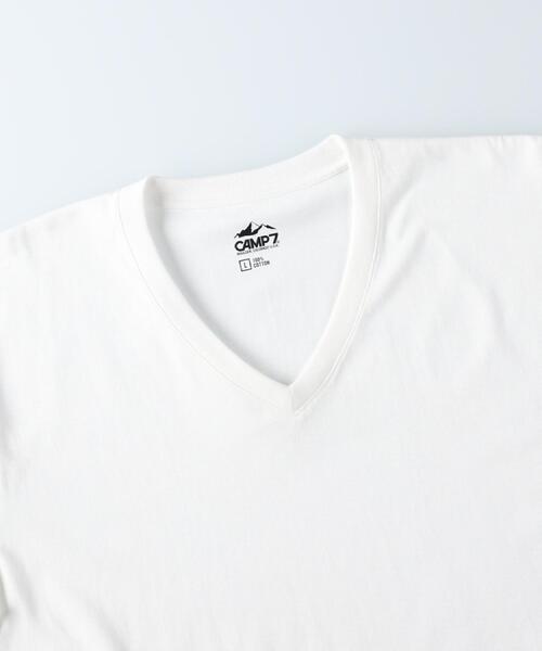 CAMP7(キャンプセブン)の「CAMP7(キャンプ7)【パックTシャツ】ショートスリーブVネックTシャツ(Tシャツ/カットソー・メンズ・ホワイト/ブラック・S/M/L/XL)」の5枚目の写真