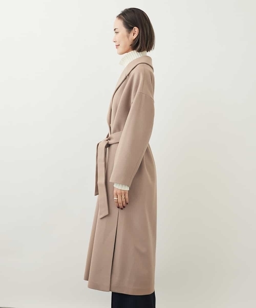 MICHEL KLEIN(ミッシェル・クラン)の「Super100'sウールビーバーロングコート(ベージュ)(チェスターコート・レディース・ベージュ・38)」の4枚目の写真
