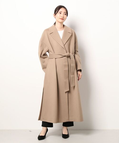 MICHEL KLEIN(ミッシェル・クラン)の「Super100'sウールビーバーロングコート(ベージュ)(チェスターコート・レディース・ベージュ・38)」の17枚目の写真