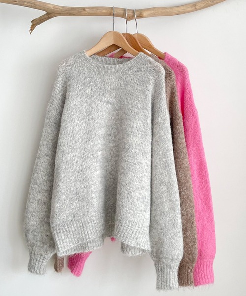 CANAL JEAN(キャナルジーン)の「El mar アンゴラ混クルーネックニット(ニット/セーター・レディース・グレー/ピンク/モカ・ONE SIZE)」の17枚目の写真