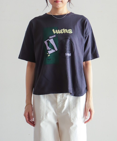 NOMBRE IMPAIR(ノンブルアンペール)の「ヤマネコ・バード 半袖TEE(Tシャツ/カットソー・レディース・チャコールグレー/ライトグリーン/ホワイト・FREE)」の13枚目の写真