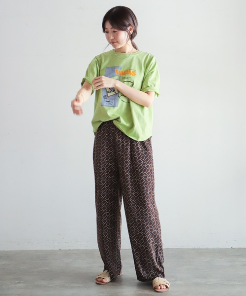 NOMBRE IMPAIR(ノンブルアンペール)の「ヤマネコ・バード 半袖TEE(Tシャツ/カットソー・レディース・チャコールグレー/ライトグリーン/ホワイト・FREE)」の4枚目の写真