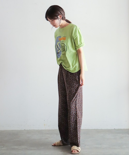 NOMBRE IMPAIR(ノンブルアンペール)の「ヤマネコ・バード 半袖TEE(Tシャツ/カットソー・レディース・チャコールグレー/ライトグリーン/ホワイト・FREE)」の5枚目の写真