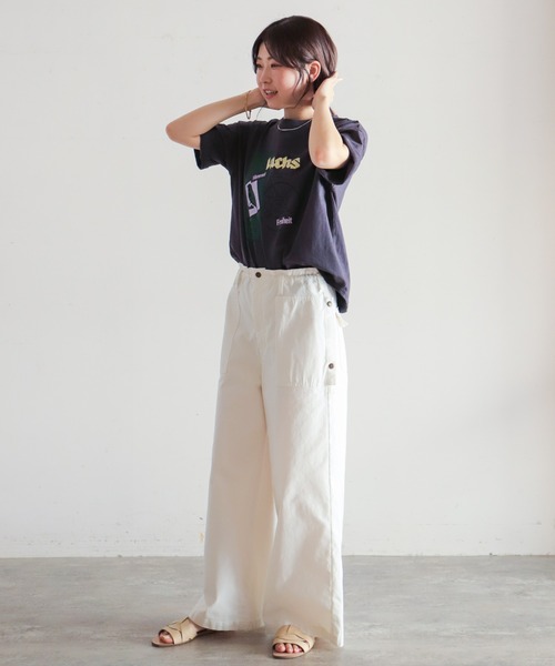 NOMBRE IMPAIR(ノンブルアンペール)の「ヤマネコ・バード 半袖TEE(Tシャツ/カットソー・レディース・チャコールグレー/ライトグリーン/ホワイト・FREE)」の8枚目の写真