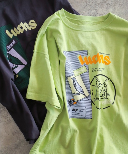NOMBRE IMPAIR(ノンブルアンペール)の「ヤマネコ・バード 半袖TEE(Tシャツ/カットソー・レディース・チャコールグレー/ライトグリーン/ホワイト・FREE)」の16枚目の写真