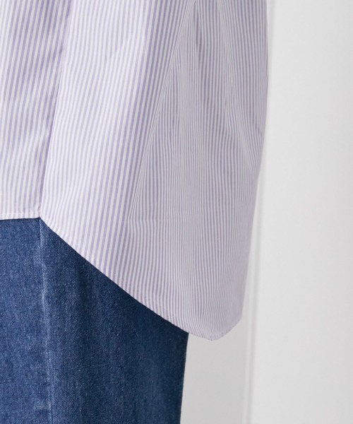 SALON adam et rope'（サロン アダム エ ロペ）の「<春まで使える>バンドカラーシャツ（シャツ/ブラウス・レディース・ホワイト/ネイビー/パープル・FREE）」の16枚目の写真
