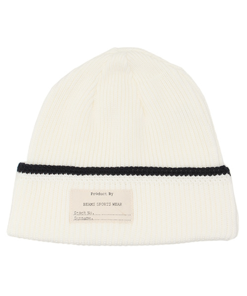 BEAMS（ビームス）の「◎BEAMS / ミリタリー ライン ワッチキャップ 15SS（ニットキャップ/ビーニー・メンズ・オフホワイト/グレー/チャコールグレー/レッド系その他/ネイビー・ONE SIZE）」の2枚目の写真