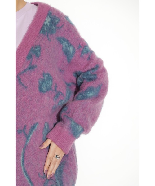 ROSE BUD（ローズバッド）の「花柄ジャカードカーディガン