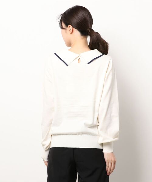 Te chichi（テチチ）の「デザイン衿ニットプルオーバー（ニット/セーター・レディース・ブラック/オフホワイト/ブルー・ﾌﾘ-）」の5枚目の写真