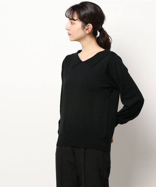 Te chichi（テチチ）の「デザイン衿ニットプルオーバー（ニット/セーター・レディース・ブラック/オフホワイト/ブルー・ﾌﾘ-）」の8枚目の写真