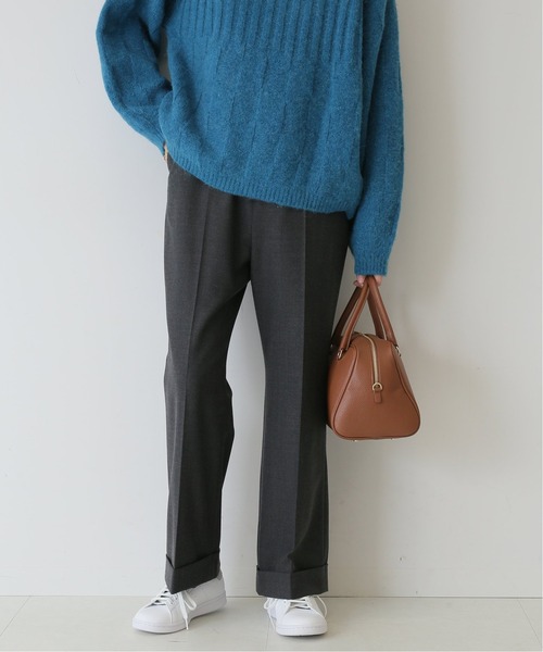 SLOBE IENA(スローブイエナ)の「ダブルカフストレートパンツ【手洗い可能】◆(スラックス・レディース・チャコールグレー/ピンク/アイボリー・38/36)」の3枚目の写真
