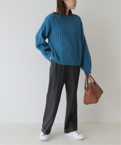 SLOBE IENA(スローブイエナ)の「ダブルカフストレートパンツ【手洗い可能】◆(スラックス・レディース・チャコールグレー/ピンク/アイボリー・38/36)」の5枚目の写真