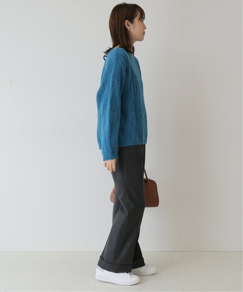 SLOBE IENA(スローブイエナ)の「ダブルカフストレートパンツ【手洗い可能】◆(スラックス・レディース・チャコールグレー/ピンク/アイボリー・38/36)」の6枚目の写真
