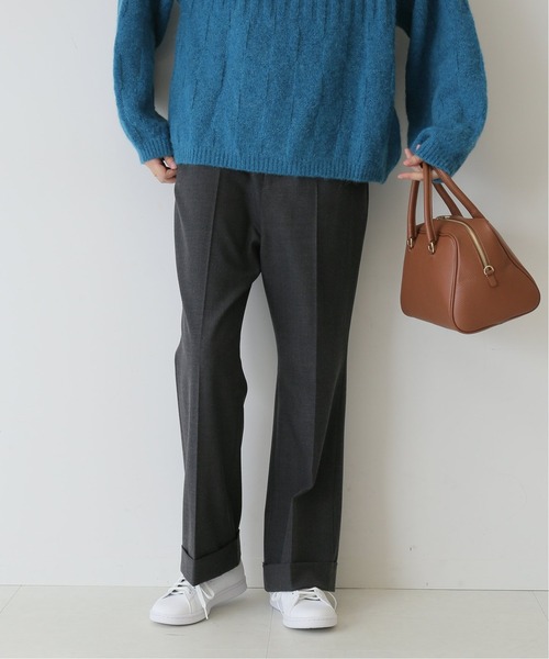 SLOBE IENA(スローブイエナ)の「ダブルカフストレートパンツ【手洗い可能】◆(スラックス・レディース・チャコールグレー/ピンク/アイボリー・38/36)」の8枚目の写真