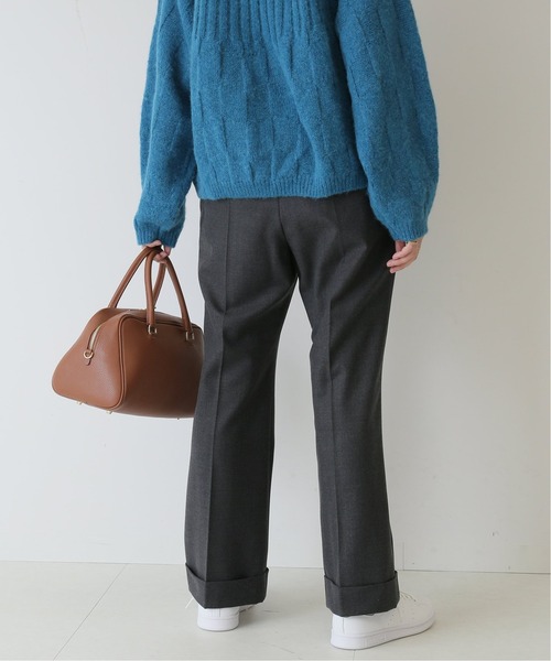 SLOBE IENA(スローブイエナ)の「ダブルカフストレートパンツ【手洗い可能】◆(スラックス・レディース・チャコールグレー/ピンク/アイボリー・38/36)」の10枚目の写真